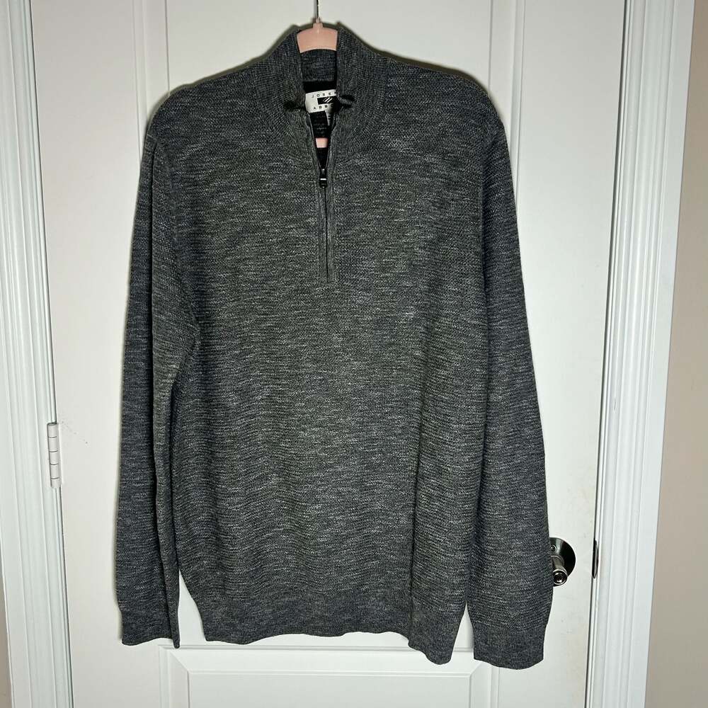 Joseph Abboud Heritage Men's Gray Mock Neck Quarter Zip Pullover Sweater XXL